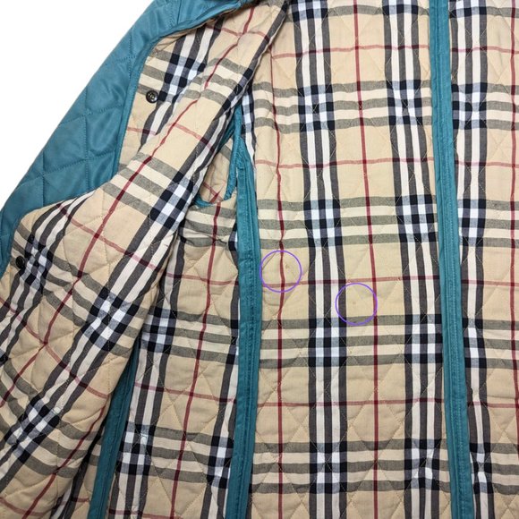 Burberry Women's XL 'Constance' Green Quilted Button Front Jacket - Picture 10 of 15